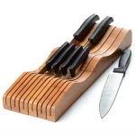 High quality Bamboo in Drawer Knife Block, Knife Organizer /Bamsira_Factory