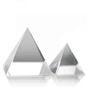 High quality Cheap Clear Crystal Crafts Glass Paperweight custom 3D Laser Engraving Crystal Pyramid