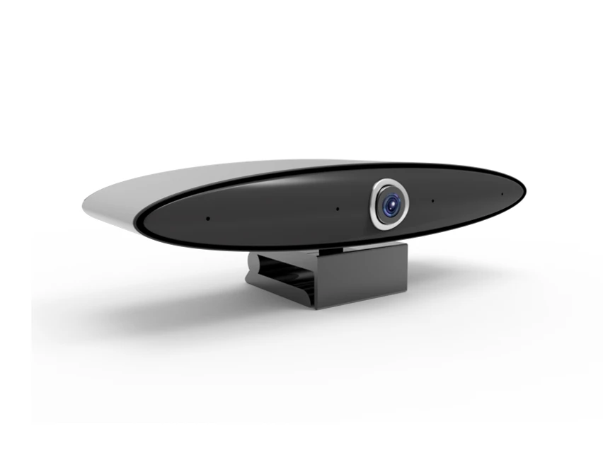 High quality conference cameras and microphones support video conferencing systems with two external microphones