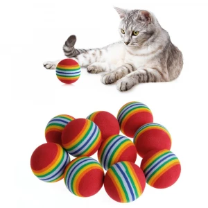 High quality high density eva foam soft rainbow bobo dog training cat toy balls for pet