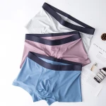 High Quality Male Solid Color Intimate Boxer Briefs Mid Waist Homme Stylish Panties Comfortable Modal Short Men Underwear Boxer