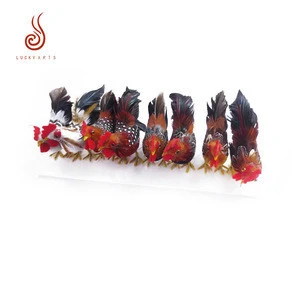 High quality natural pheasant pearl chicken feather cock for garden decoration
