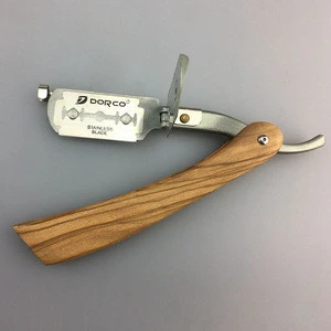 High quality OEM shaving barber razor with wooden handle