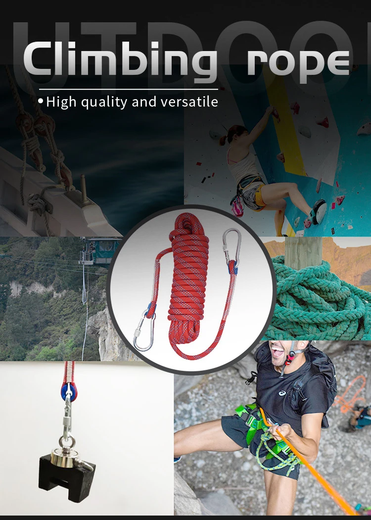 High quality polyester nylon rope rescue protection escape engineering tree climbing magnet fishing rock climbing rope