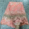 high quality so elegent new tellw bridal beaded lace fabric Factory price Rich stone african lace fabrics french lace for party