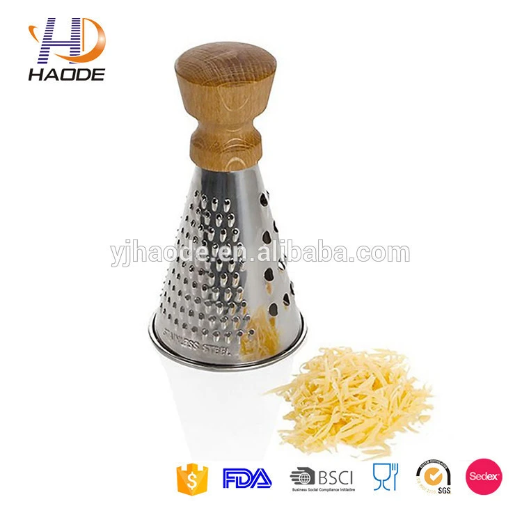 high quality stainless steel mini vegetable cheese grater with wooded handle