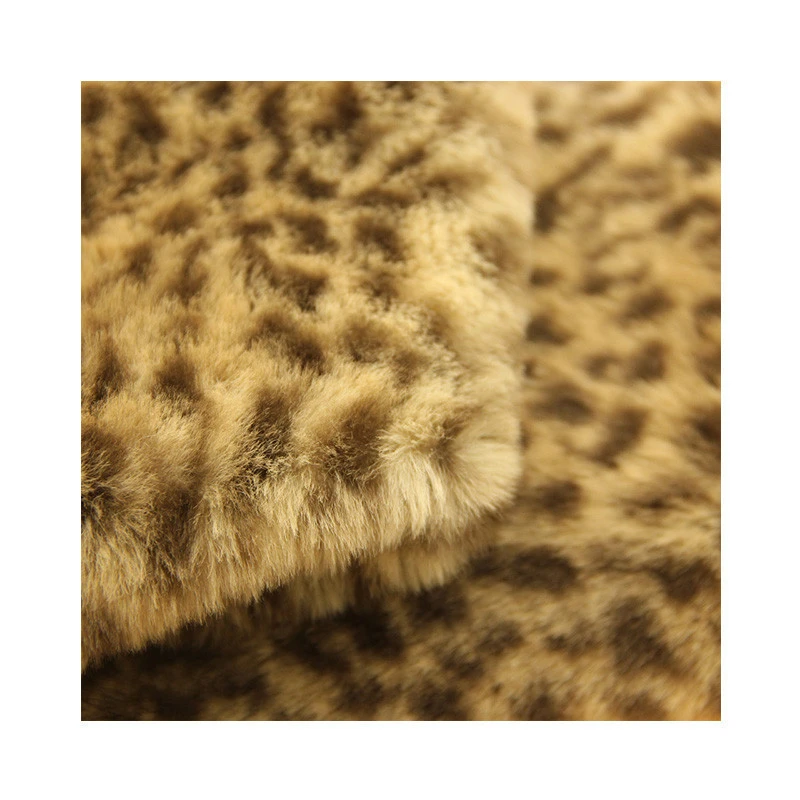 High quality wholesale antistatic 100% polyester animal printing artificial fur fabric