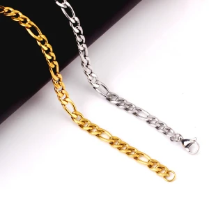 Hip-hop new stainless steel chain, simple exaggeration fashion men and women titanium steel bracelet