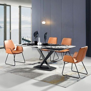 Home furniture durable modern carbon steel dining table