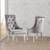 Home furniture velvet dining chair grey fabric dining room chairs chromed stainless steel dining chair in UK