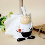 Home Goods Resin Kitchen Standing Cartoon Chef Facial Tissue Rack Paper Towel Holder