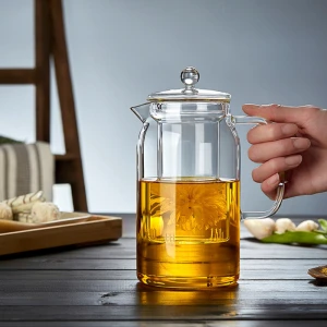 home Transparent high borosilicate teapot heat resistant glass tea pot