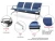 Import Hospital clinic airport waiting lounge bank 3-seater waiting room gang seating chair from China