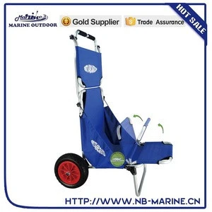 Hot sale beach cart with rod holder, fold up fishing chair&Folding beach cart with Luggage Holder