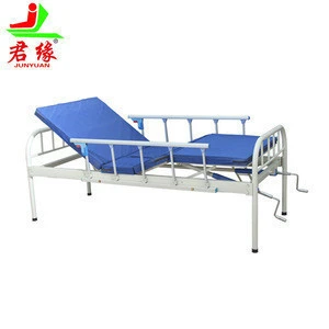 Hot Sale cheap 2 cranks manual sick bed hydraulic control backrest adjustable clinic/hospital used examination hospital bed