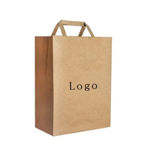 Hot sale Custom Grade Coffee Kraft Paper Bag High Quality, Brown kraft paper custom logo print Bag with handle