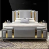 hot sale European style luxury bed room furniture bedroom set gray bed