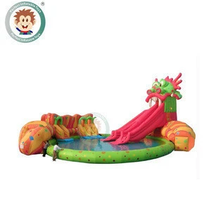 Hot sale Perfect Inflatable water slide with Swimming Pool