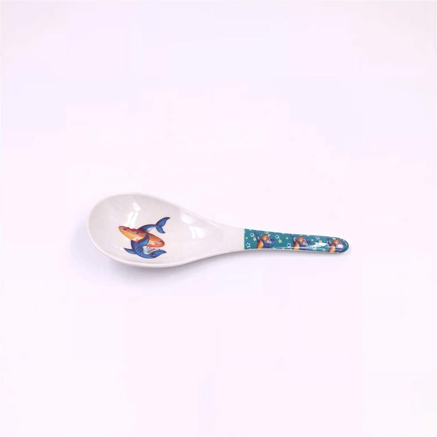 Hot sale plastic flatware melamine rice serving spoon with design