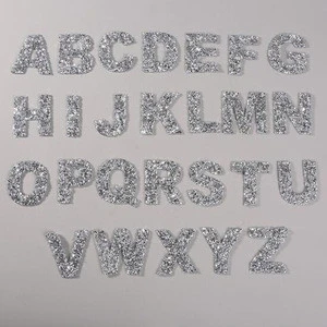 hot sale resin rhinestone hot fix letter patch for cloth