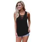 Hot Sale Wholesale Fashion Crisscross V Neckline Women Summer Tank Top