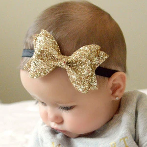 Hot Sell Sequin hairband Big Bows Kids Headband For Girls