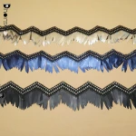 Hot sell shining tassel sequin lace trim