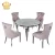 Import Hot Selling Dining Room Furniture Reasonable Price Round Marble Glass Table Top Stainless Steel Dining Table from China