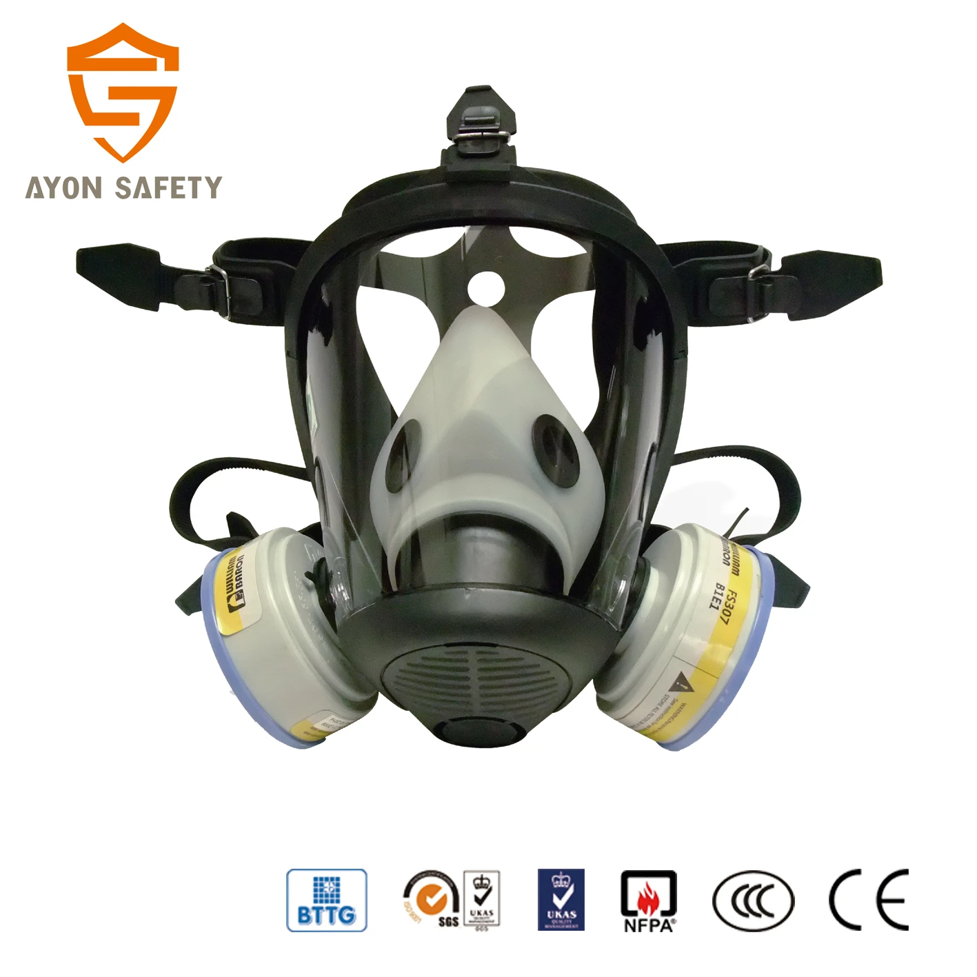 Hot Selling Flame Resistance Full Facepiece Oxygen Breathing Anti Gas Respirators