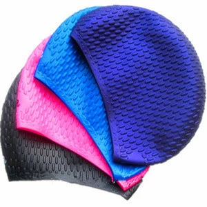 Hot selling Flexible Waterproof Silicon Swimming Cap Adult Waterdrop Head Cover Protect Ear Swim Caps