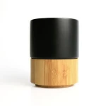 Hot selling high-grade customized ceramic and bamboo wooden tea cup