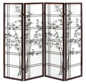 Hot Selling Oriental Bamboo Tree Shoji Privacy Screen Room Divider for Home