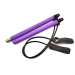 Hot Selling Portable Pilates Bar Yoga Exercise Bar Latex Stretch Rope Foot Loop Toning Bar For Gym