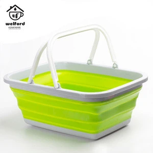 Hot Selling Travel Fish Foldable Folding Retractable Collapsible Silicone Bucket
