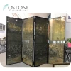 Hotel Lobby Decor Golden Thin Natural Marble Folding Screen Paravent Room Divider