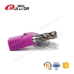 HRC 60 solid tungsten carbide end mill types of milling cutter for steel manufacturer