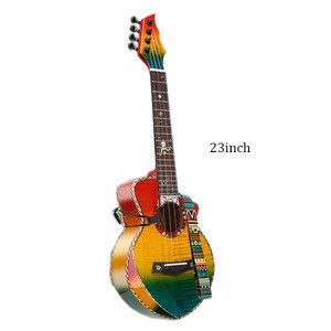 Hricane factory wholesale 23&quot; flame maple wood ukulele musical instruments for concert