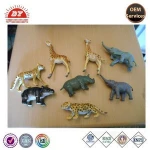 ICTI certificated make custom factory small rubber & plastic safari wild animal sets toys