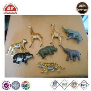 ICTI certificated make custom factory small rubber &amp; plastic safari wild animal sets toys