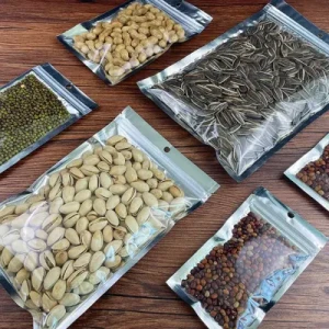 in Stock Transparent Zipper 3 Side Seal Pouch Zip Lock Moisture Proof Plastic Bags Food Spice Nuts Packaging