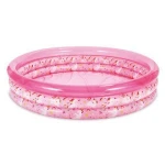 Inflatable Pink Unicorn Printed 3-Ring  Swimming Pool for Kids, 65" x 14.5"