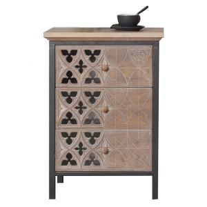 INNOVAHOME good price living room bedroom fuzhou cheap ready to ship metal frame carved wood storage cabinet