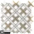 Import interior luxury design water jet rhombus white marble and brass mosaic from China
