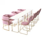 Iron foot velvet fabric dining room chairs with best price