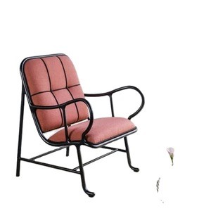 Iron painting and pink fabric upolstery living room furniture chairs for sale modern leisure chair