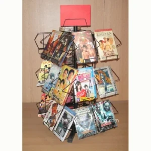 Iron Rod Steel Pocket Counter Rotating DVD Wire Display Stand (PHY138)