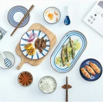 Japanese tableware dishes plate rice bowl soup bowl underglaze dinner plate