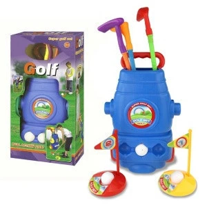 kids plastic sports game playing kids golf set toy with 3 balls
