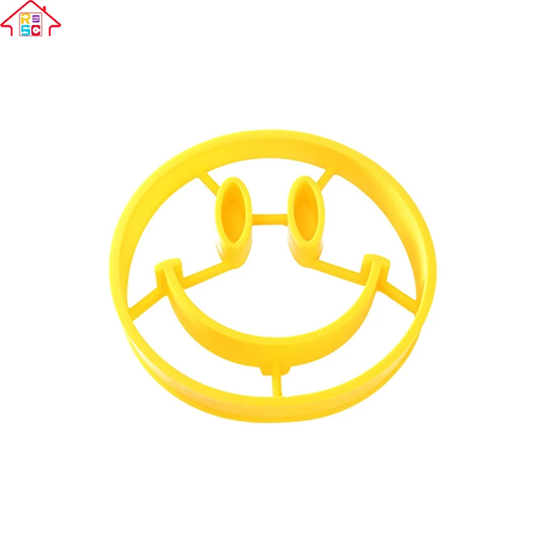 Kitchen Gadget Environmental Safety  Sell Silicone Smile Shape Egg Fried Mold Pancake Egg Poach Ring Kitchen Cooking Tool