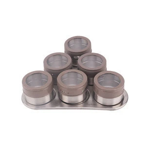 kitchen Gadgets Herb Spice Tins Shaker Pepper Storage Tools Stainless Steel Spice Jar Set